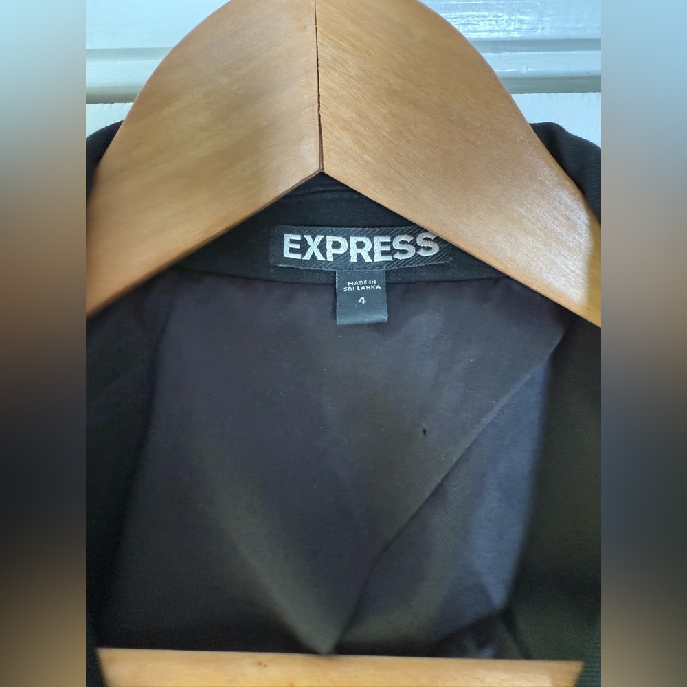 Express Classic Double Breasted Solid Black Blaze… - image 3